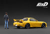 [IGNITION MODEL] 1:18 INITIAL D Mazda RX-7 Mazda Speed A-Spec (FD3S) Yellow With Mr. Keisuke Takahashi [IG3941]