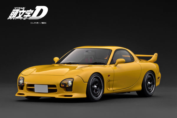 [IGNITION MODEL] 1:18 INITIAL D Mazda RX-7 Mazda Speed A-Spec (FD3S) Yellow With Mr. Keisuke Takahashi [IG3941]