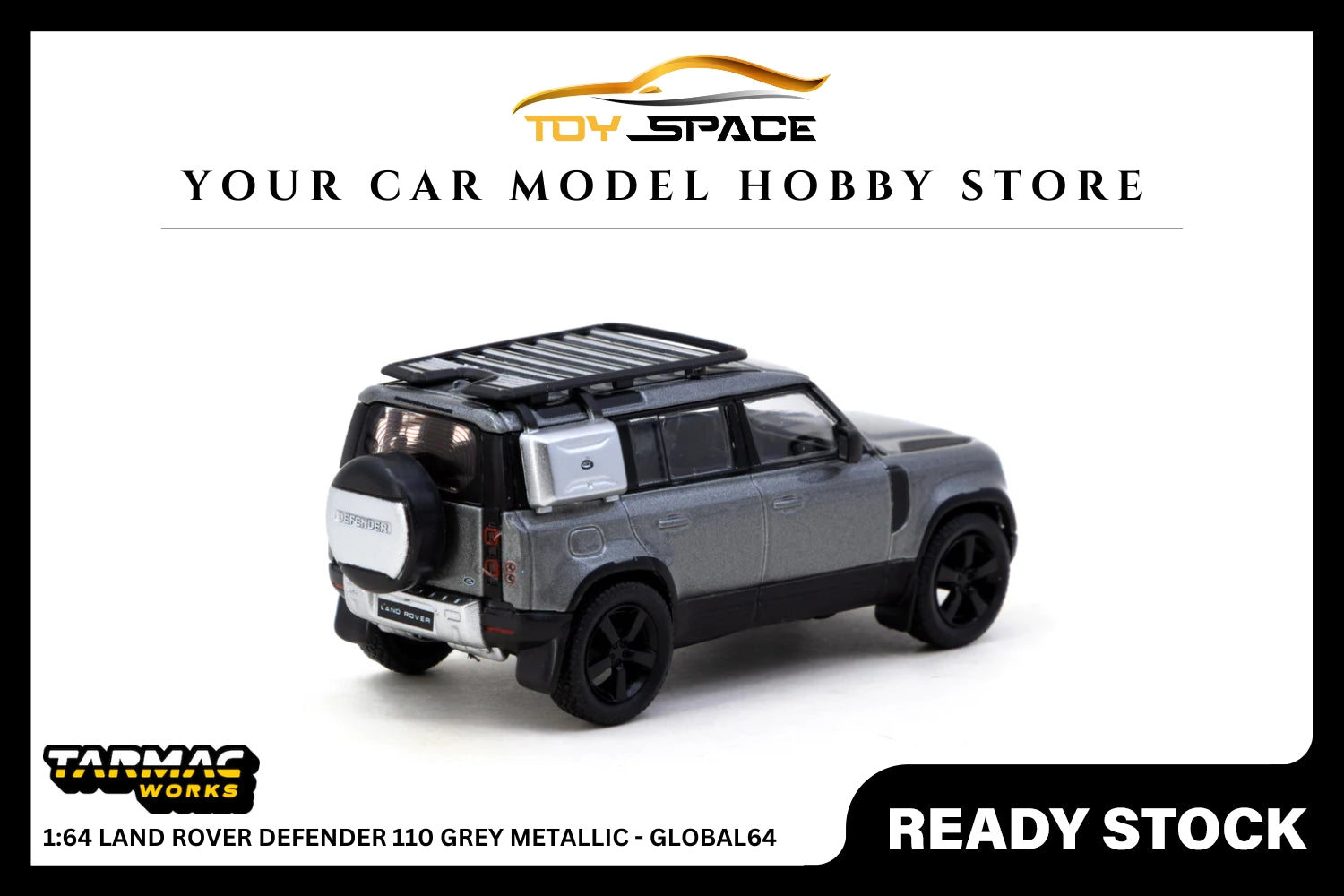 [TARMAC WORKS] 1:64 Land Rover Defender 110 Grey Metallic - GLOBAL64