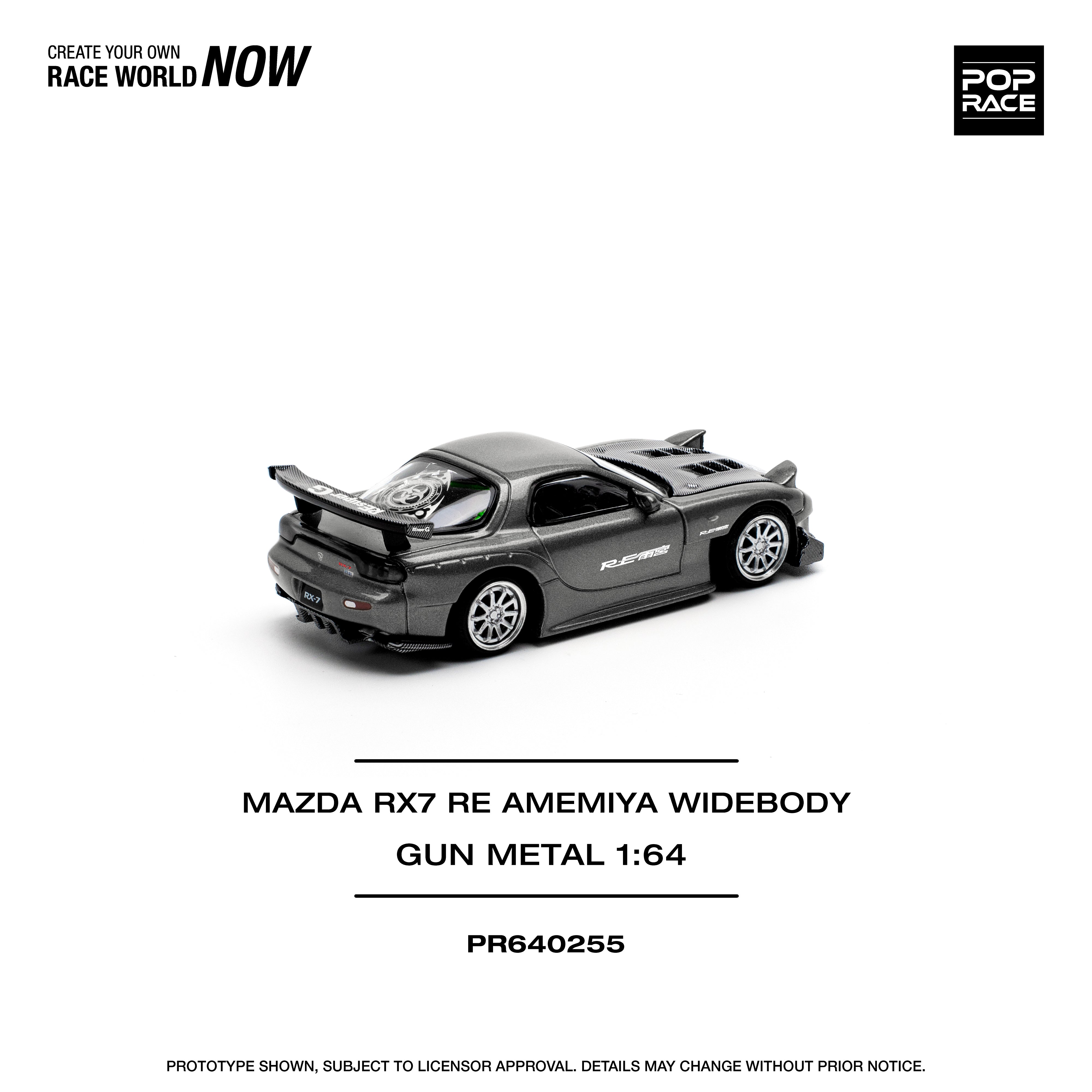 [POP RACE] 1:64 Mazda RX7 RE-Amemiya - Gun Metal