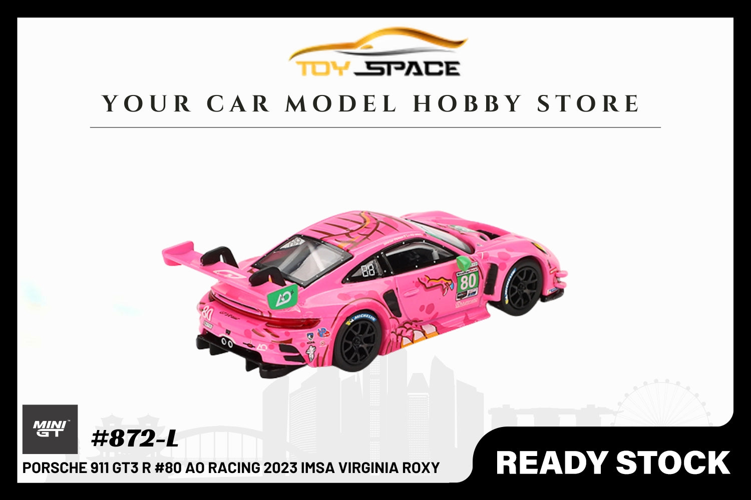 [MINI GT] Porsche 911 GT3 R #80 AO Racing 2023 IMSA VIRginia Roxy