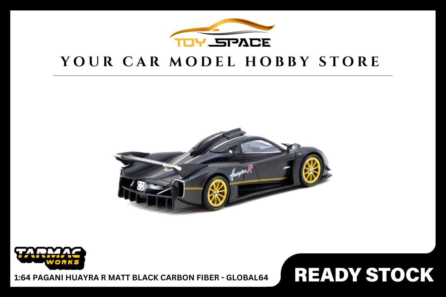 [TARMAC WORKS] 1:64 Pagani Huayra R Matt Black Carbon Fiber