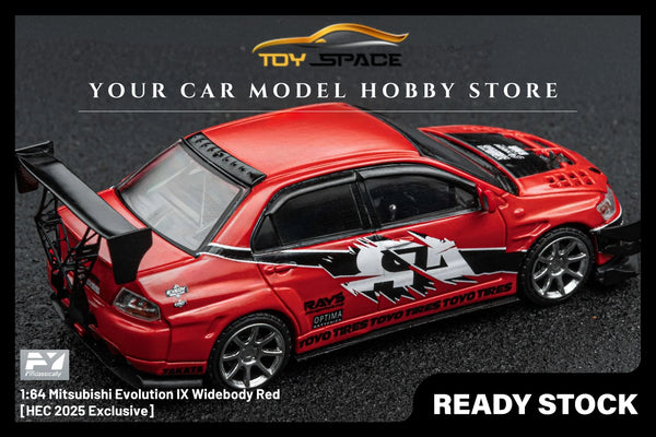 [FINCLASSICALLY] 1:64 Mitsubishi Evolution IX Widebody Red [HEC 2025 Exclusive]