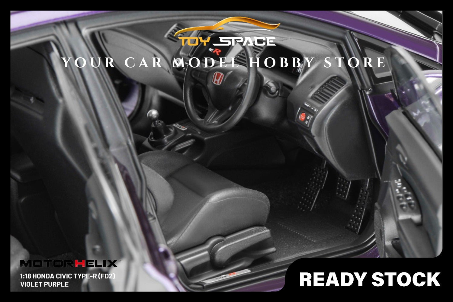 [MOTORHELIX] 1:18 Honda Civic Type R (FD2) Premium Deep Violet Purple