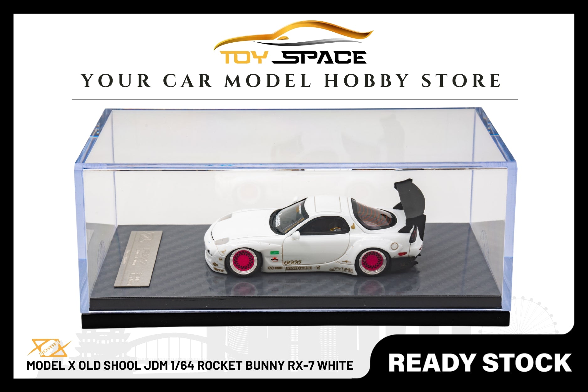 [ERROR 404 MODEL] x Old Shool JDM 1/64 Rocket Bunny RX-7 White