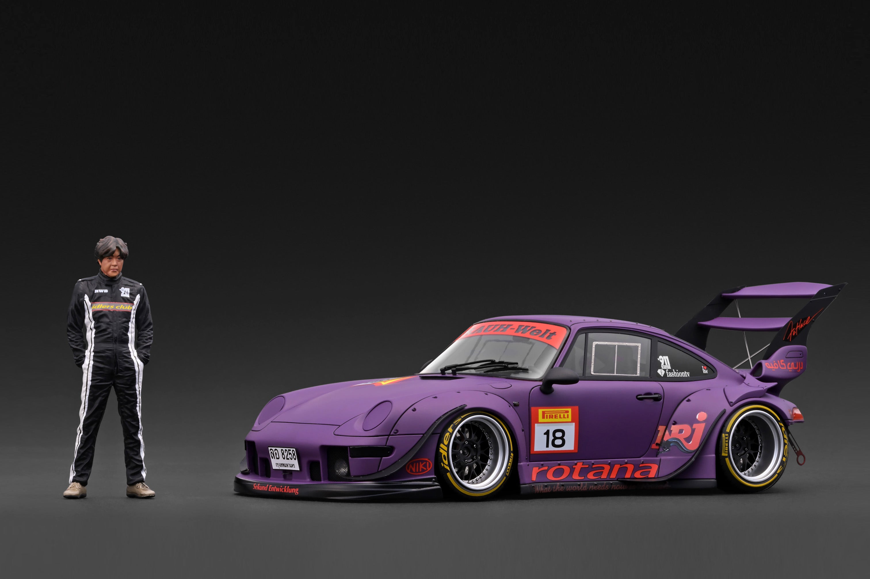[IGNITION MODEL] 1:18 RWB 993 Matte Purple With Mr. Nakai [IG4042] - Toy Space Diecast Online Store Singapore