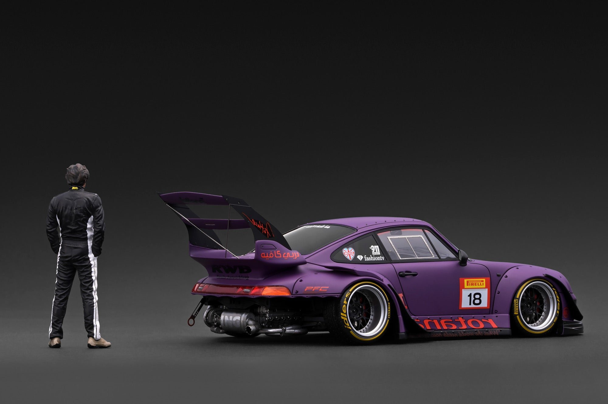 [IGNITION MODEL] 1:18 RWB 993 Matte Purple With Mr. Nakai [IG4042] - Toy Space Diecast Online Store Singapore