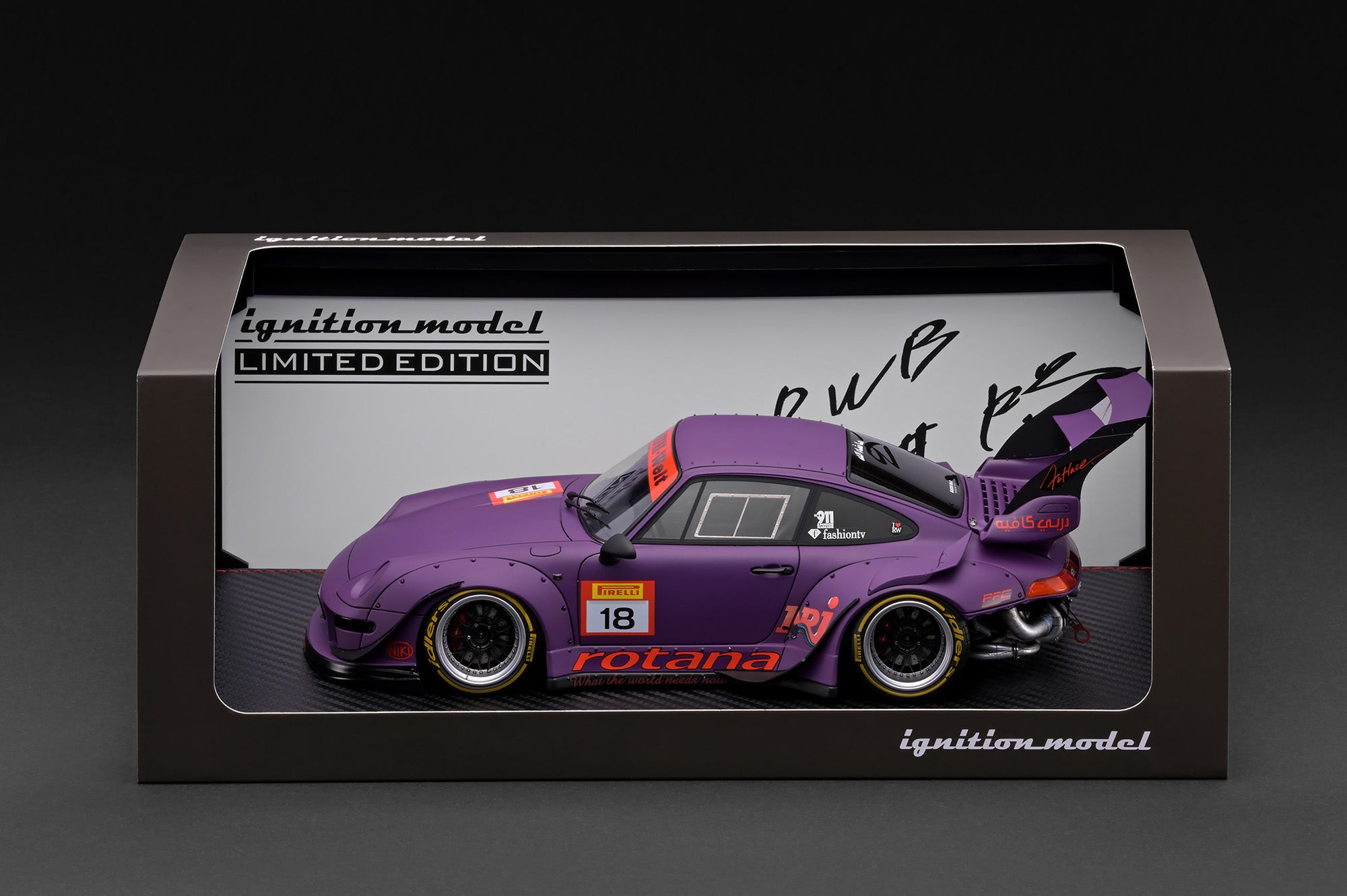 [IGNITION MODEL] 1:18 RWB 993 Matte Purple With Mr. Nakai [IG4042] - Toy Space Diecast Online Store Singapore