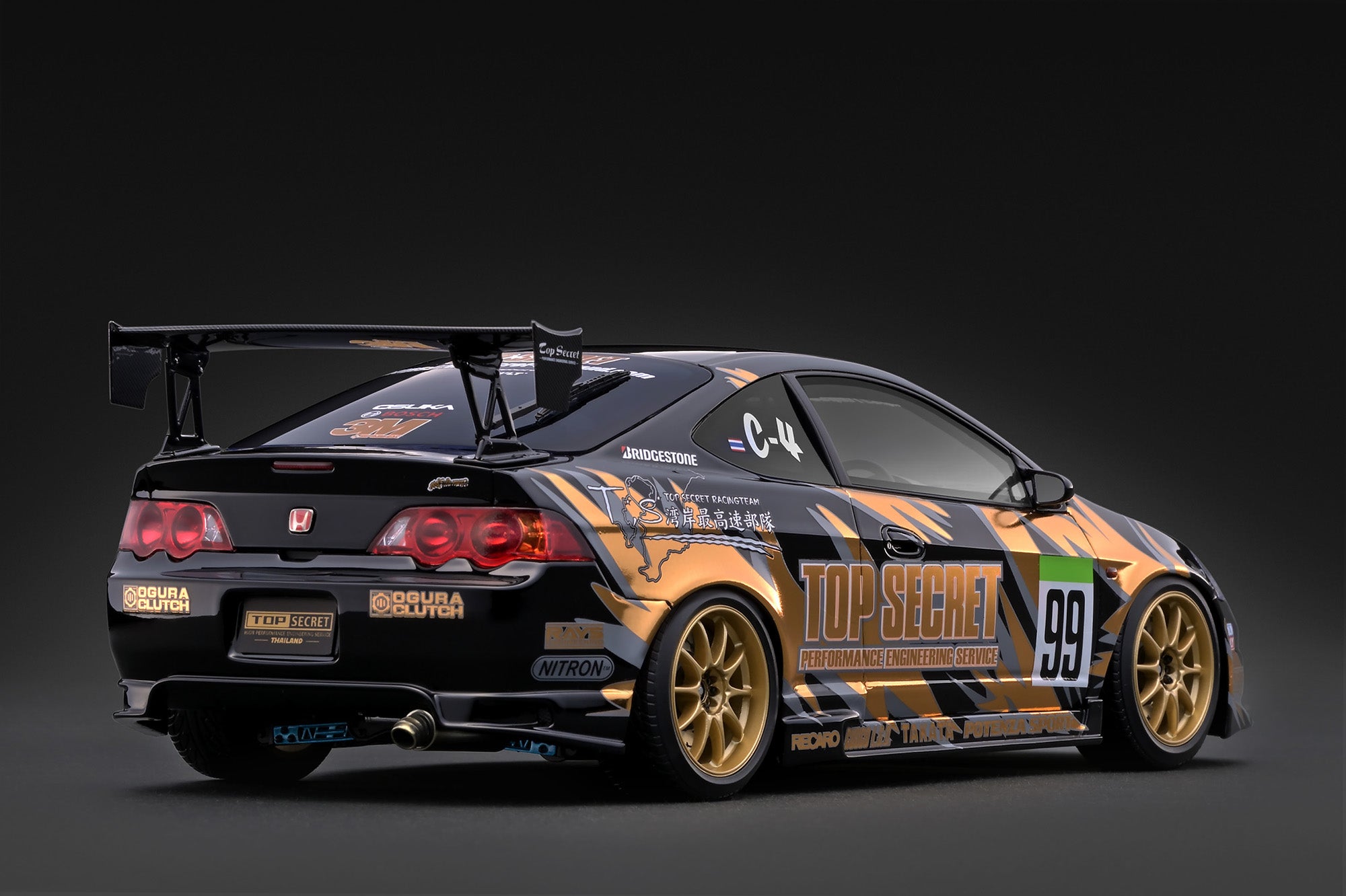[IGNITION MODEL] 1:18 Top Secret Integra (DC5) Black [IG4056]