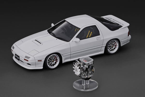 [IGNITION MODEL] 1:18 Mazda Savanna RX-7 Infini (FC3S) White With 13B Engine [IG4089]