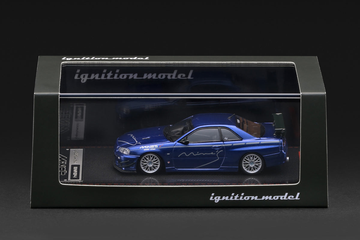 [IGNITION MODEL] 1:64 Nissan Skyline GT-R Mine's (R34) Blue Metallic [IG4094]