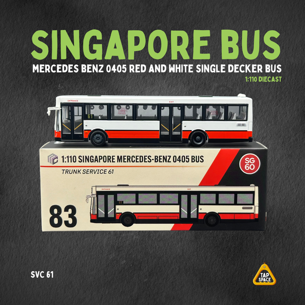 (MC) SG83 Mercedes-Benz O405 Red and White Single Decker Bus (SVC 61)