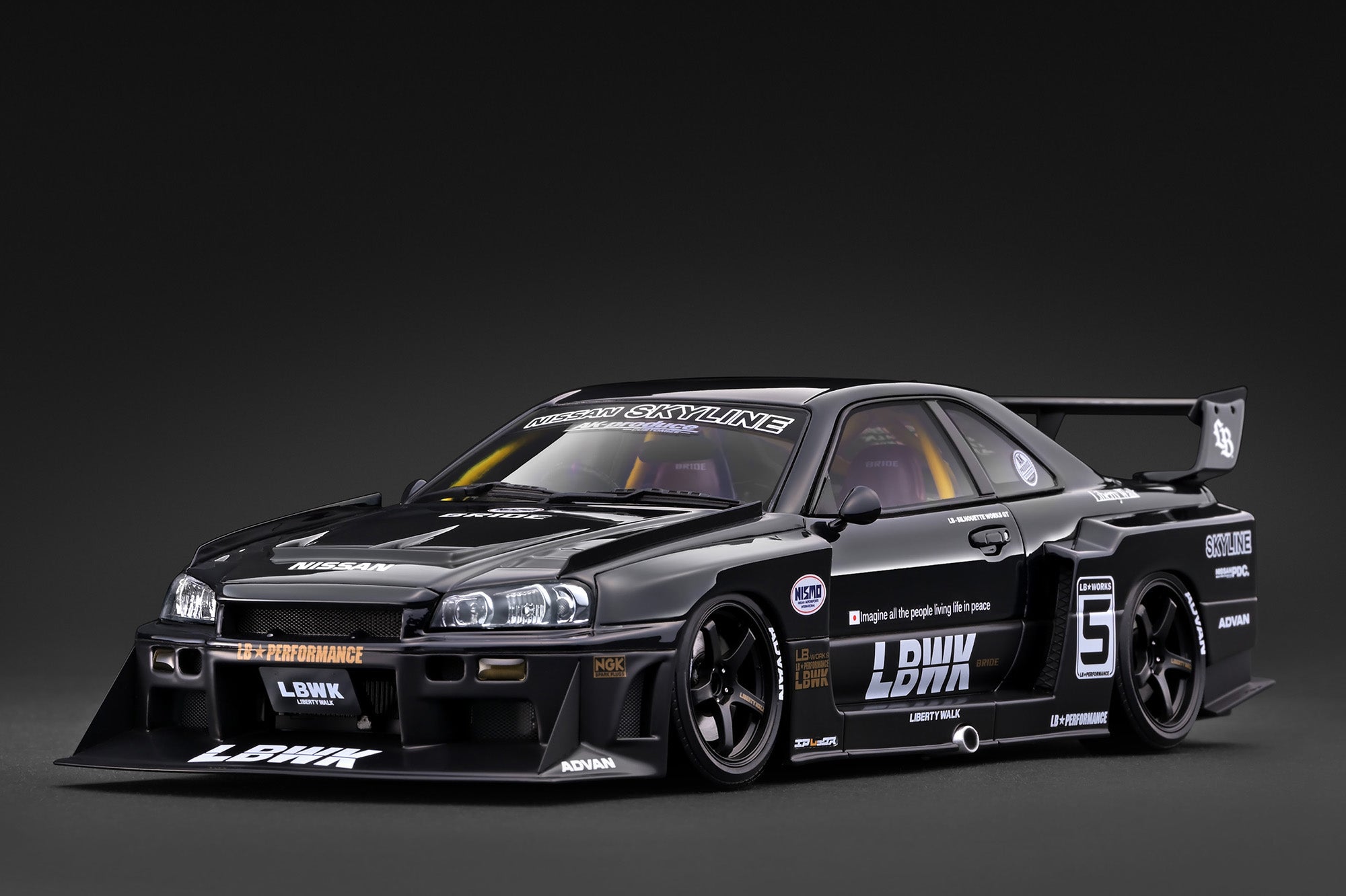 [IGNITION MODEL] 1:18 LB-ER34 Super Silhouette Skyline Black [IG4135]