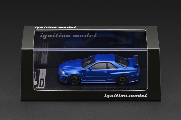[IGNITION MODEL] 1:64 Nissan Skyline GT-R (BNR34) Nismo Customized Blue Metallic [IG4174] - Toy Space Diecast Online Store Singapore