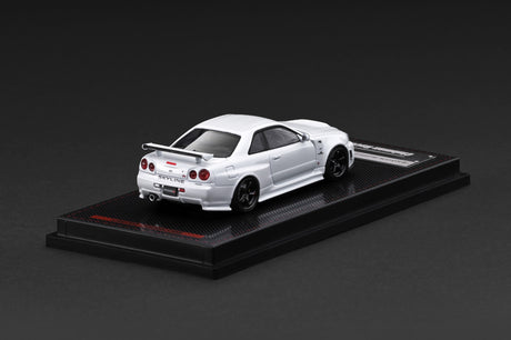 [IGNITION MODEL] 1:64 Nissan Skyline GT-R (BNR34) Nismo Customized White Metallic [IG4175] - Toy Space Diecast Online Store Singapore