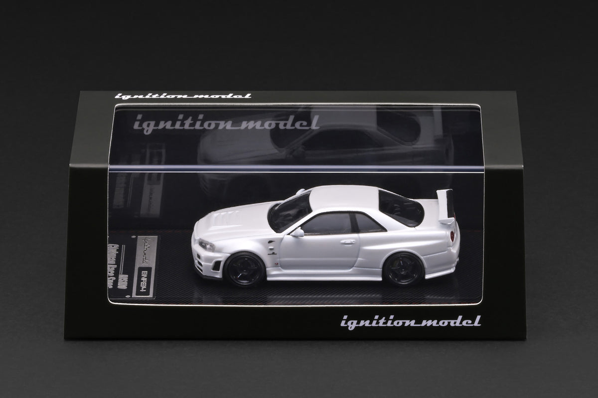 [IGNITION MODEL] 1:64 Nissan Skyline GT-R (BNR34) Nismo Customized White Metallic [IG4175] - Toy Space Diecast Online Store Singapore
