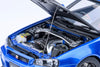 Autoart 1/18 Nismo R34 GT-R Nismo Z-Tune Bayside Blue with Carbon Bonnet [77460]