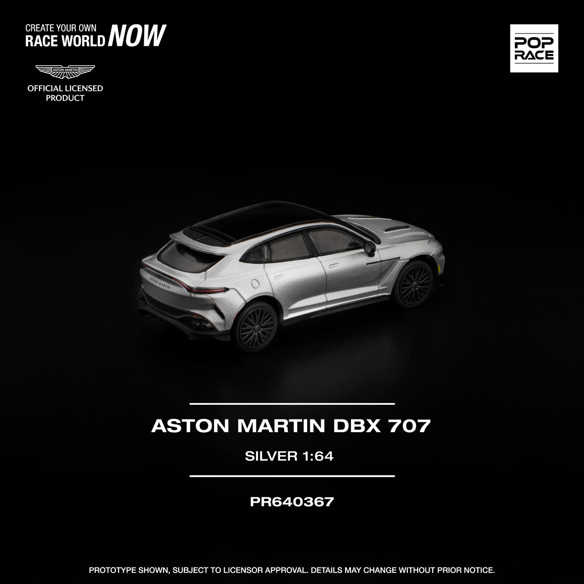 [POP RACE] 1:64 Aston Martin DBX 707 Silver