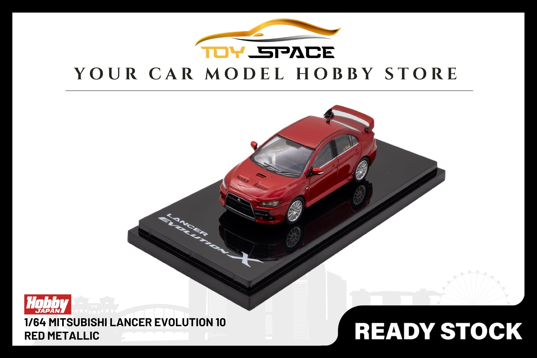 [HOBBY JAPAN] 1/64 Mitsubishi Lancer Evolution 10 Red Metallic