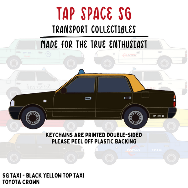The SG Black and Yellow Top Taxi Keychain