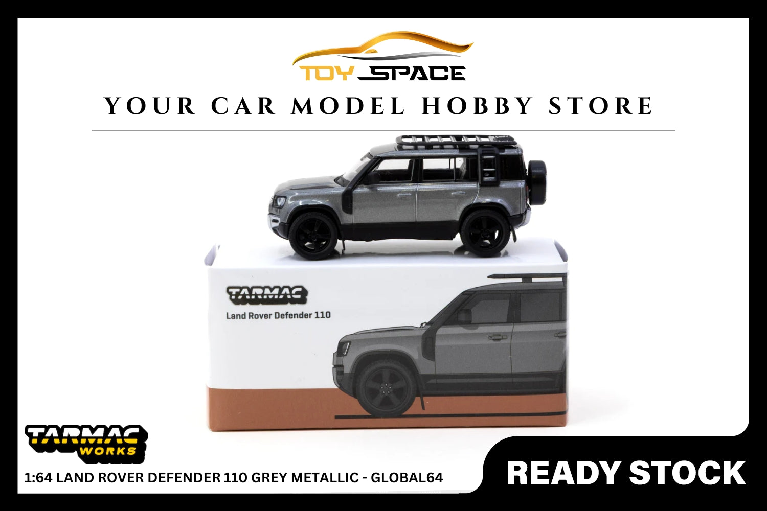 [TARMAC WORKS] 1:64 Land Rover Defender 110 Grey Metallic - GLOBAL64
