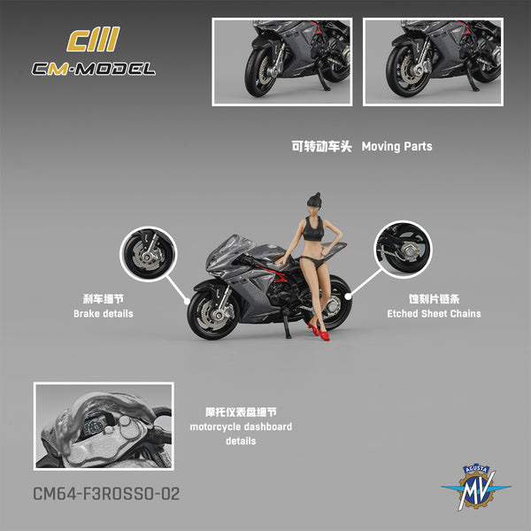 [CM MODEL] 1:64 MV Agusta F3rosso Metallic Gray