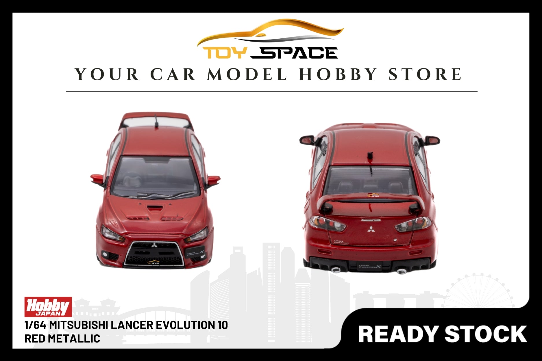 [HOBBY JAPAN] 1/64 Mitsubishi Lancer Evolution 10 Red Metallic