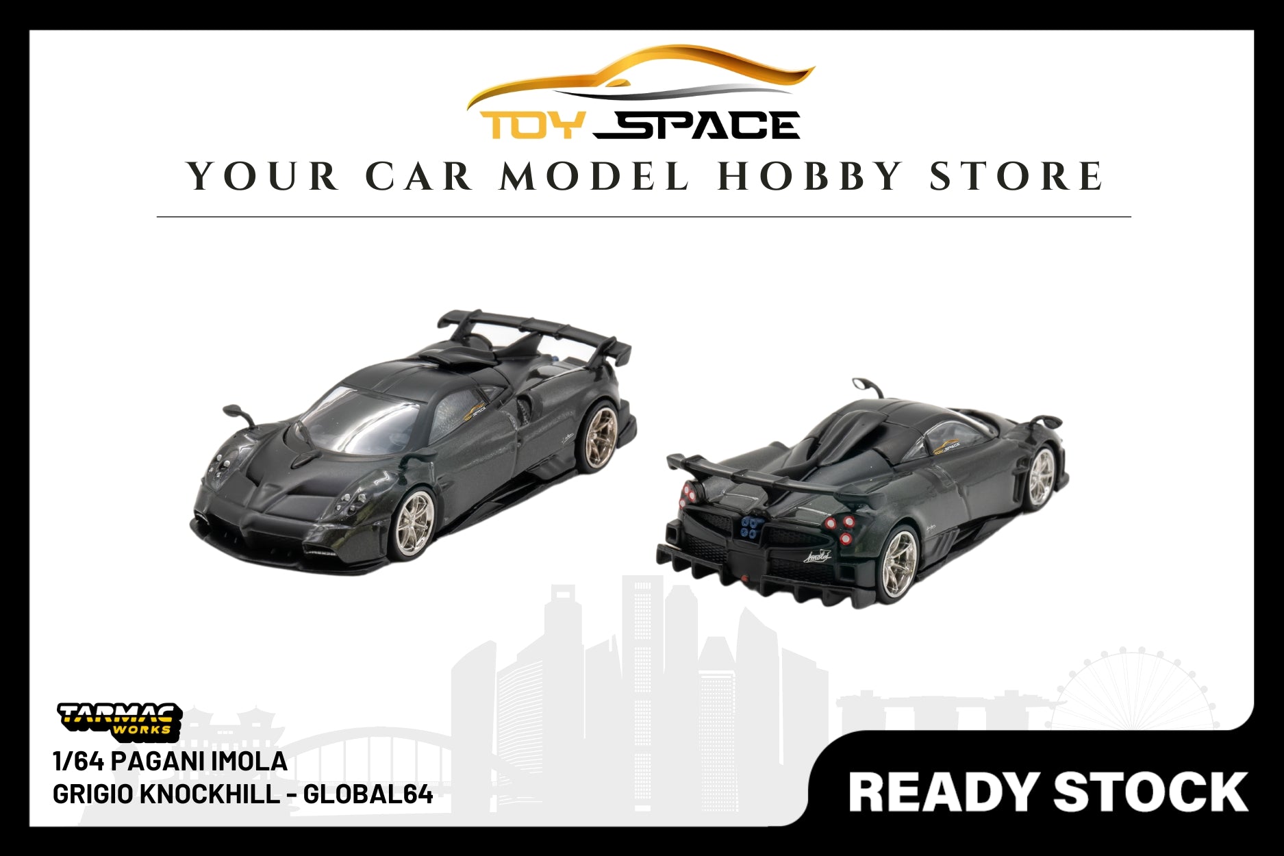 [TARMAC WORKS] 1/64 Pagani Imola Grigio Knockhill - GLOBAL64