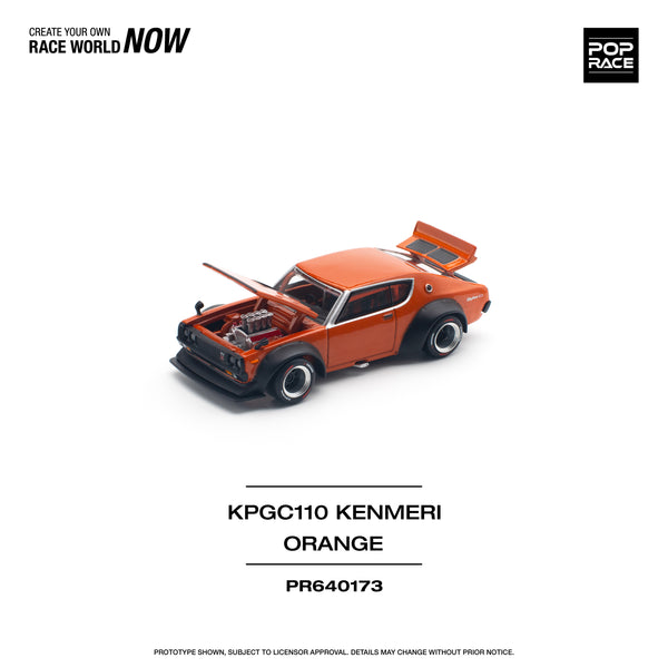 [POP RACE] 1:64 Skyline GT-R V8 Drift (Kenmeri) Orange