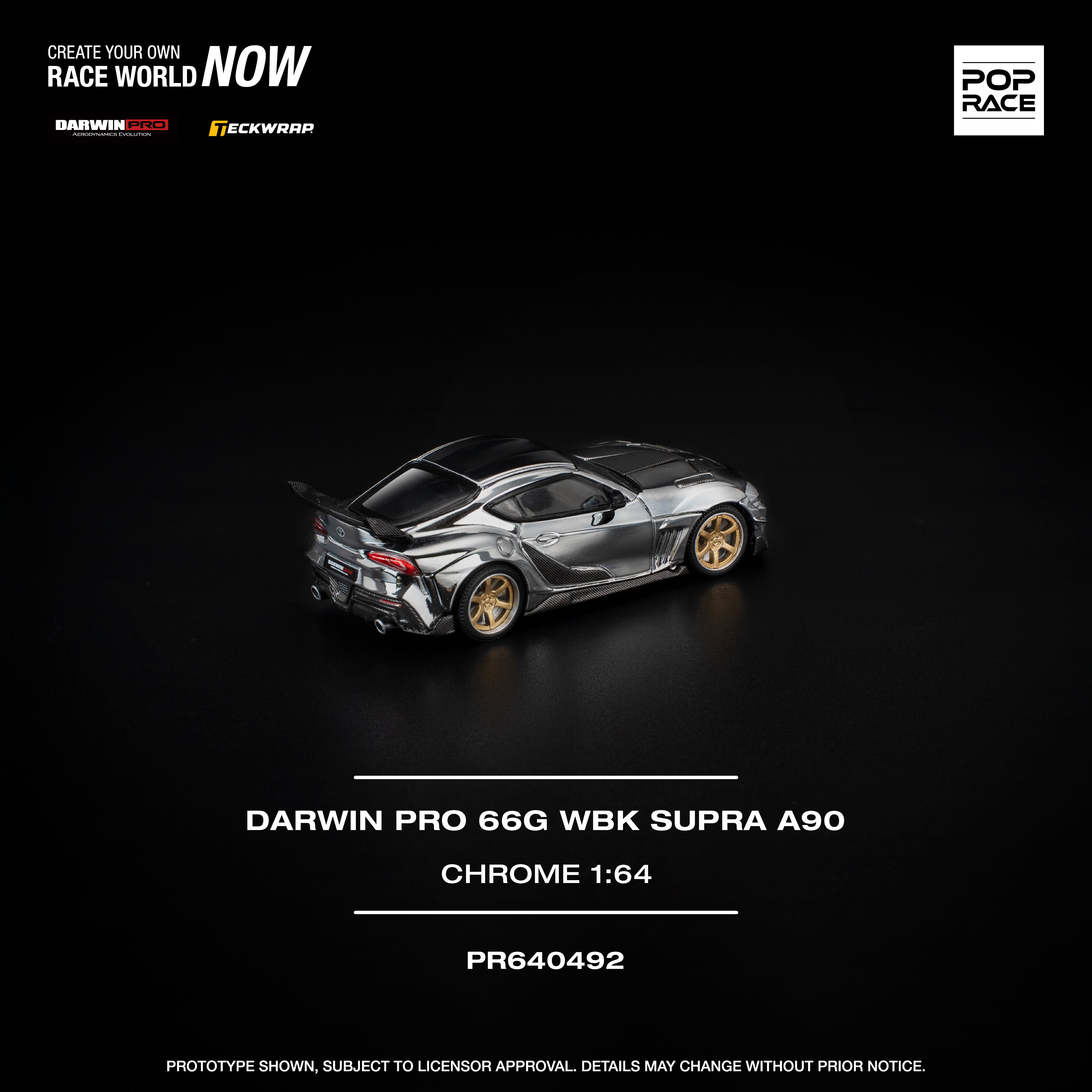 [POP RACE] 1:64 Darwin Pro 66G WBK Supra A90 Silver Chrome