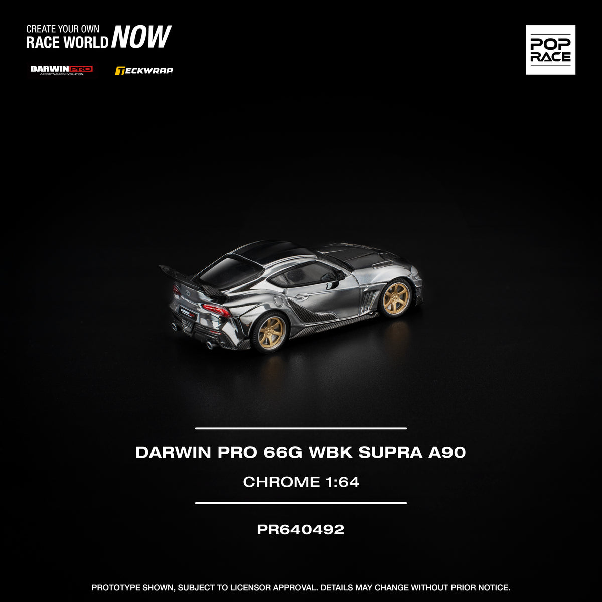 [POP RACE] 1:64 Darwin Pro 66G WBK Supra A90 Silver Chrome