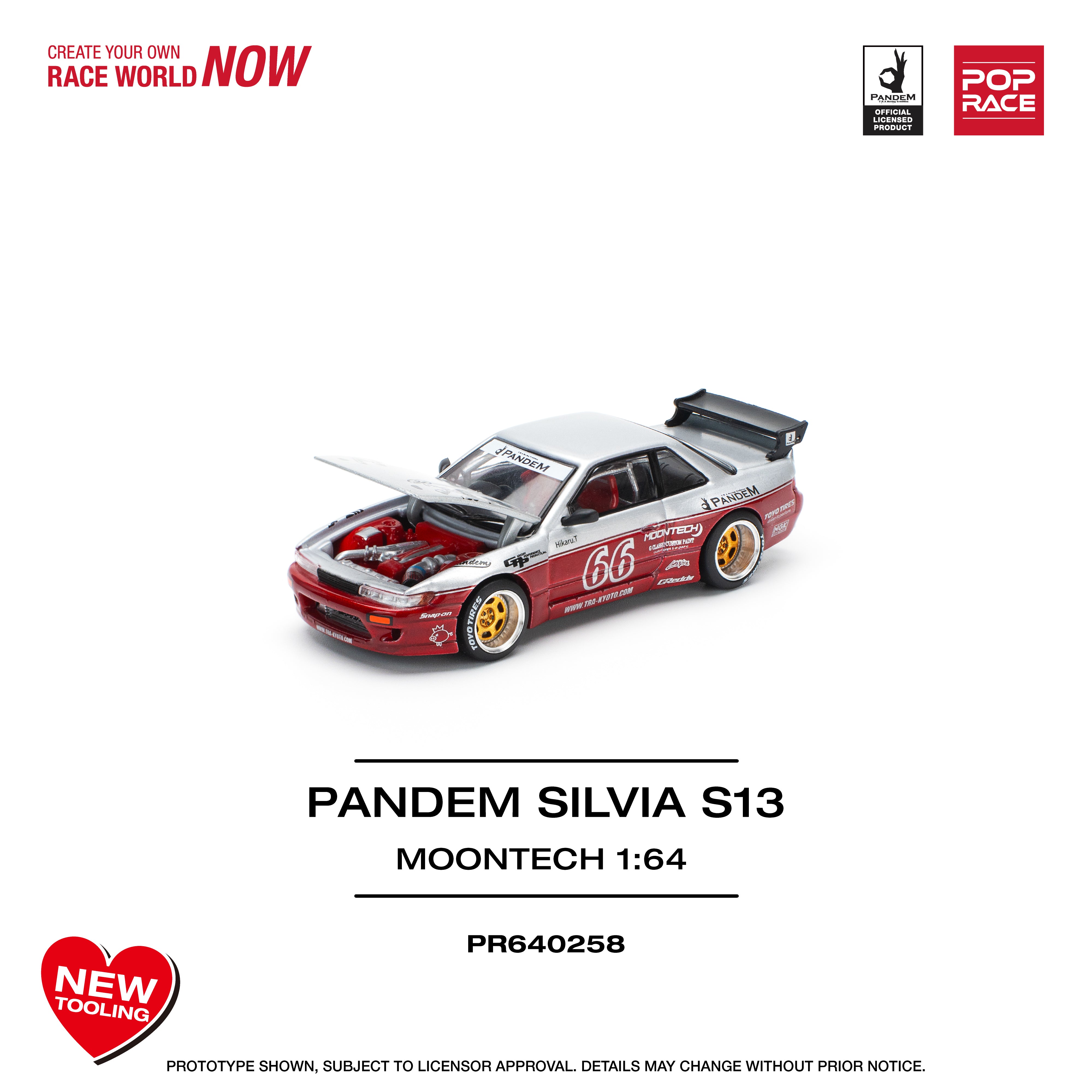 [POP RACE] 1:64 PANDEM Silvia S13 - Moontech Red