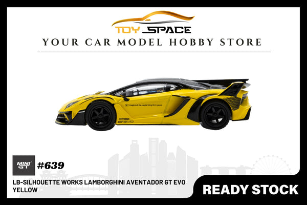 Mini GT Lamborghini LB Silhouette Works Aventador GT Evo Yellow RHD