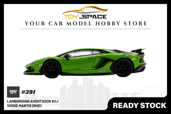 Mini GT Lamborghini Aventador SVJ Verde Mantis (RHD) - Toy Space Diecast Online Store Singapore