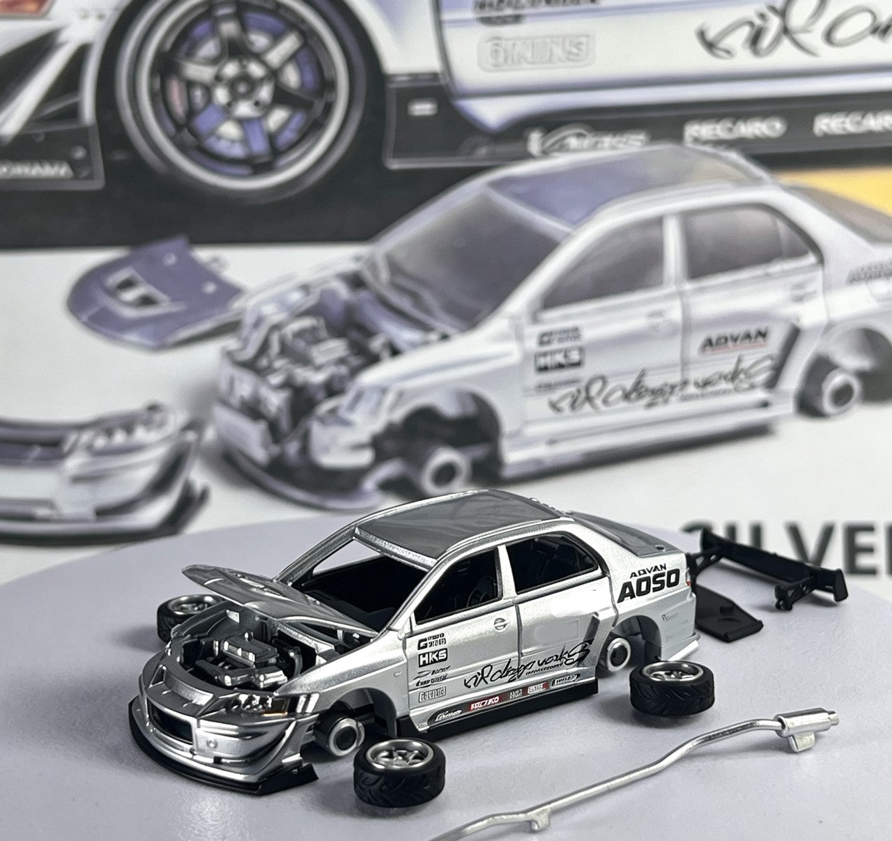 [PEAKO] 1:64 Varis Mitsubishi Lancer Evolution IX Silver Metallic - Toy Space Diecast Online Store Singapore