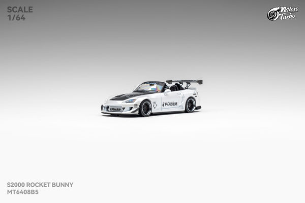 [MICRO TURBO] 1:64 S2000 Rocket Bunny Metallic White - Toy Space Diecast Online Store Singapore