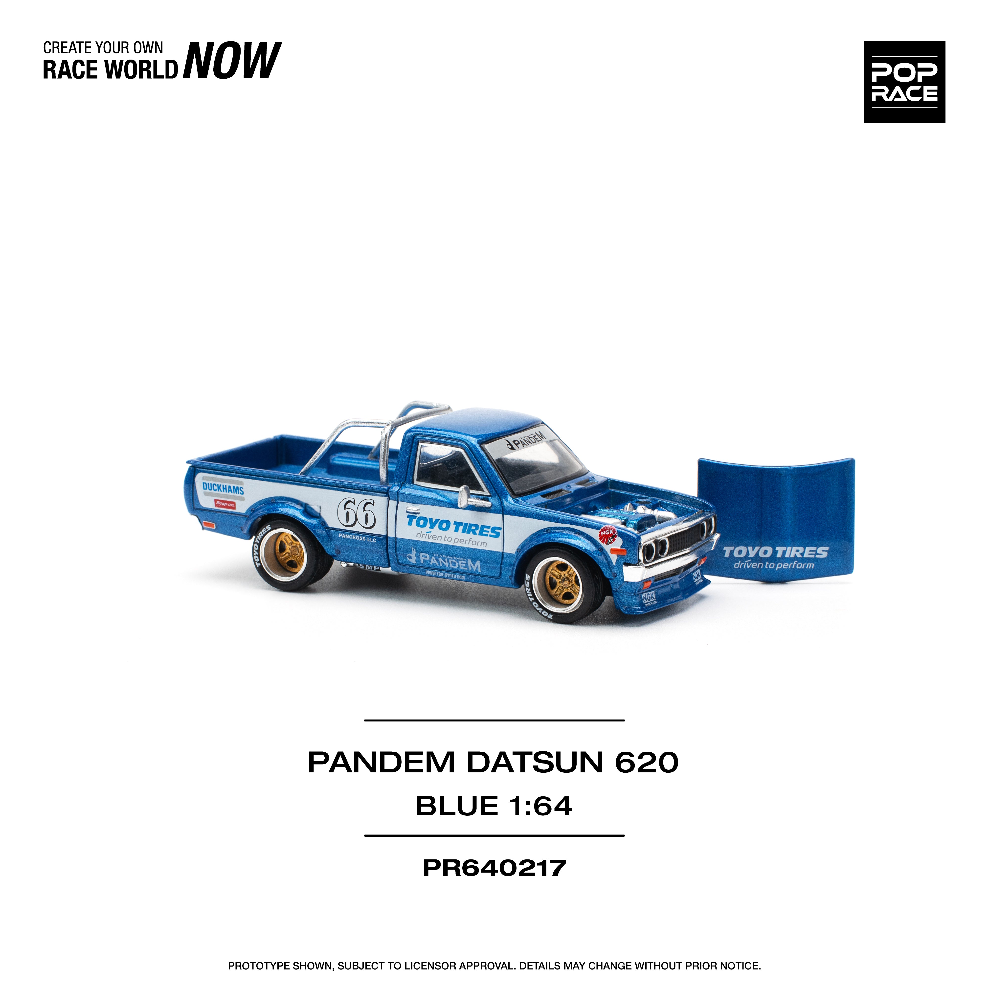 [POP RACE] 1:64 PANDEM Datsun 620 Blue