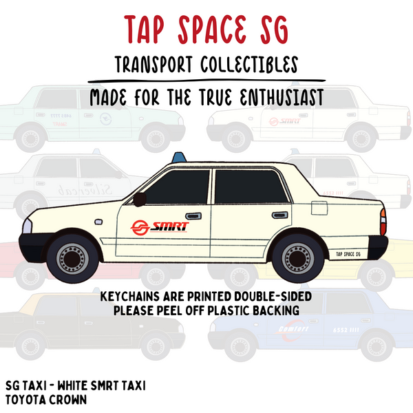 The SG White SMRT Taxi Keychain