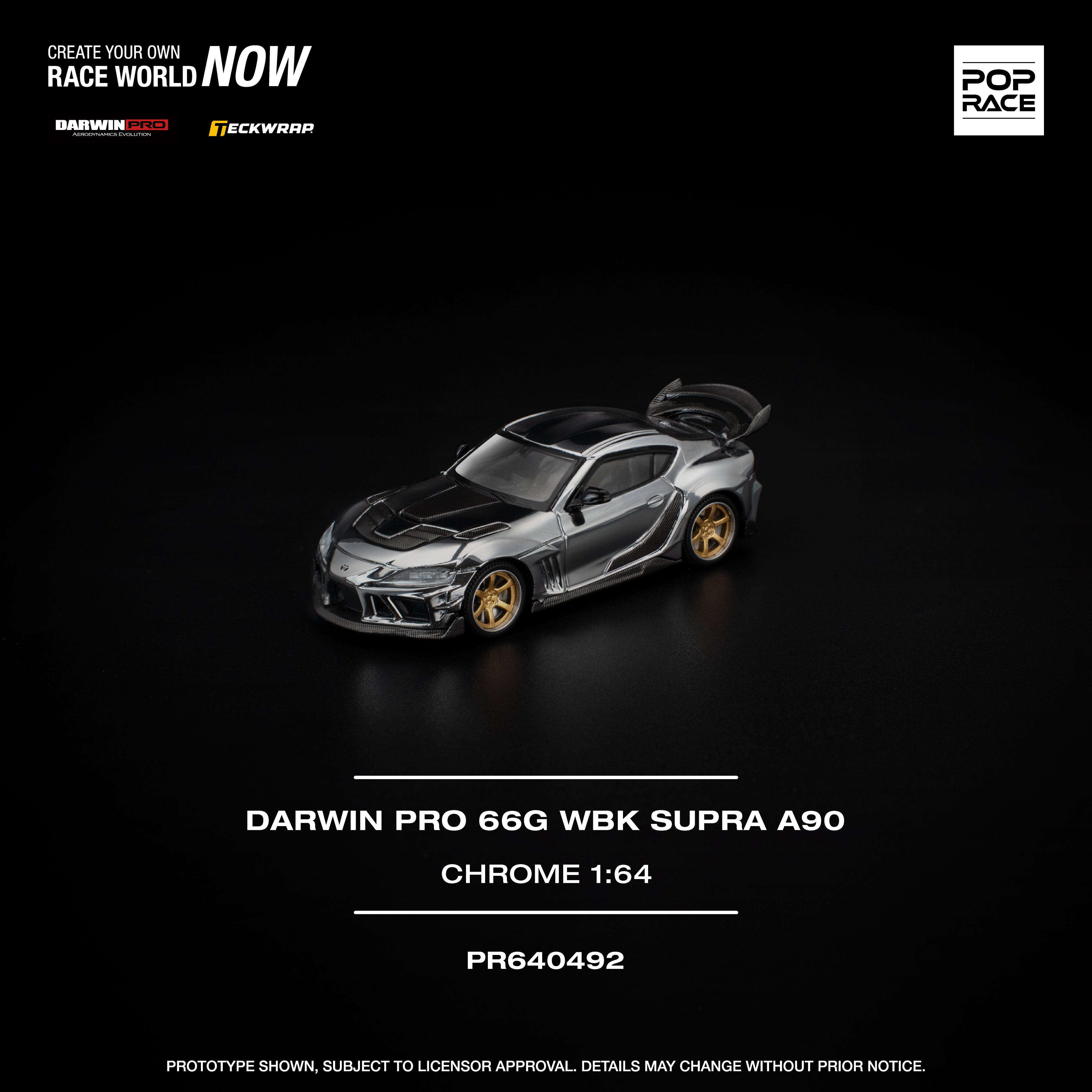 [POP RACE] 1:64 Darwin Pro 66G WBK Supra A90 Silver Chrome