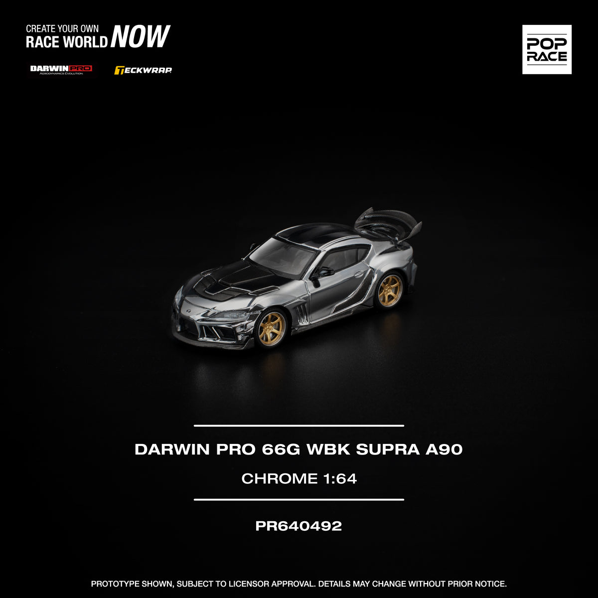 [POP RACE] 1:64 Darwin Pro 66G WBK Supra A90 Silver Chrome