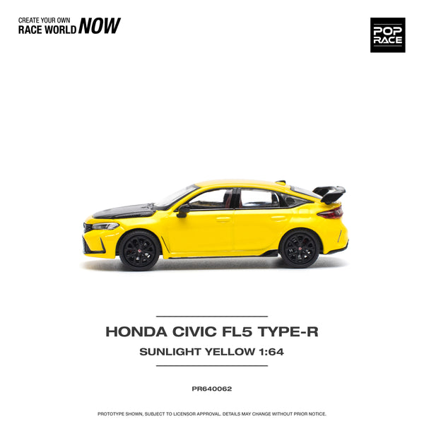 Pop Race 1/64 Honda Civic Type R (FL5) Sunlight Yellow
