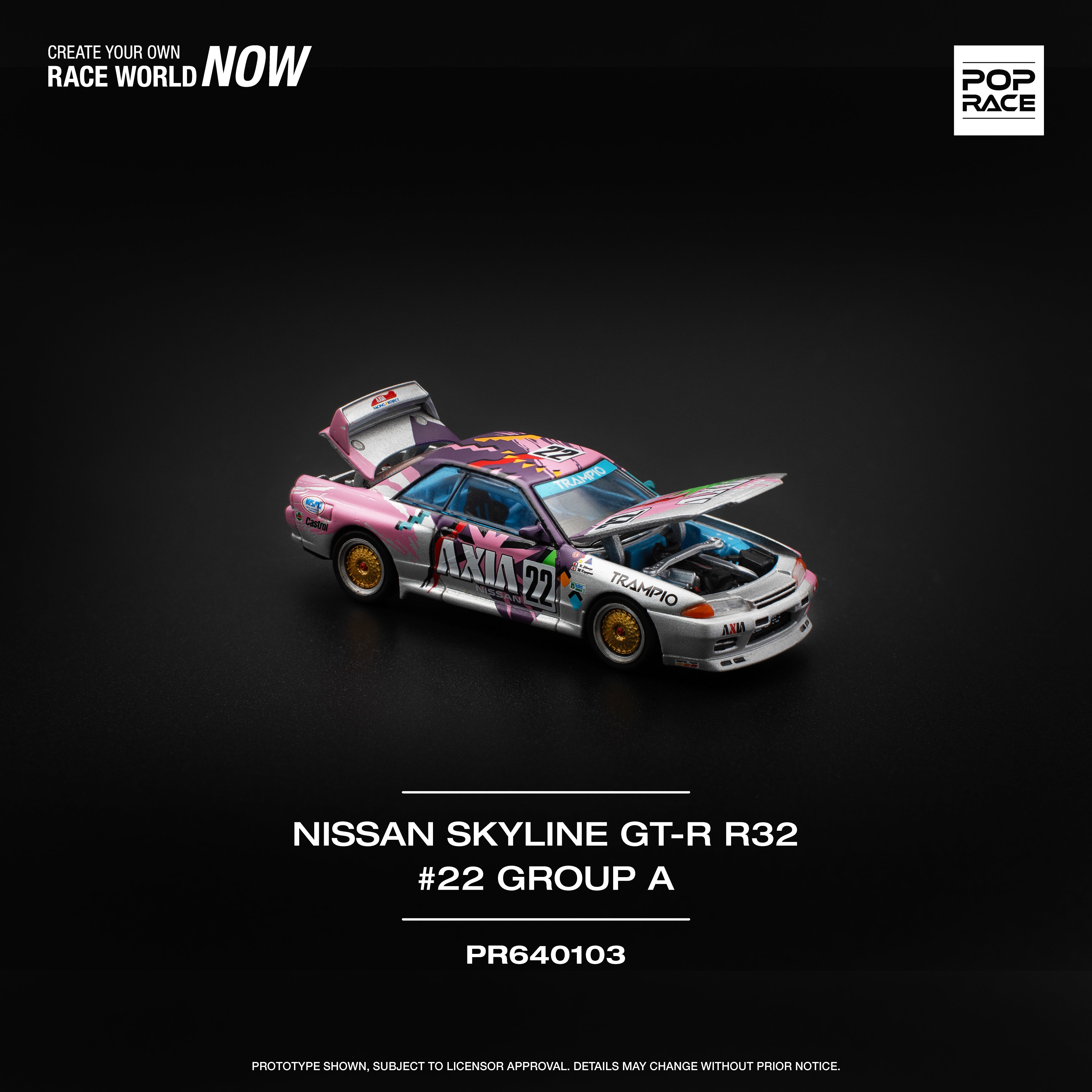 [POP RACE] 1:64 Nissan Skyline GT-R R32 #22 Axia Group A