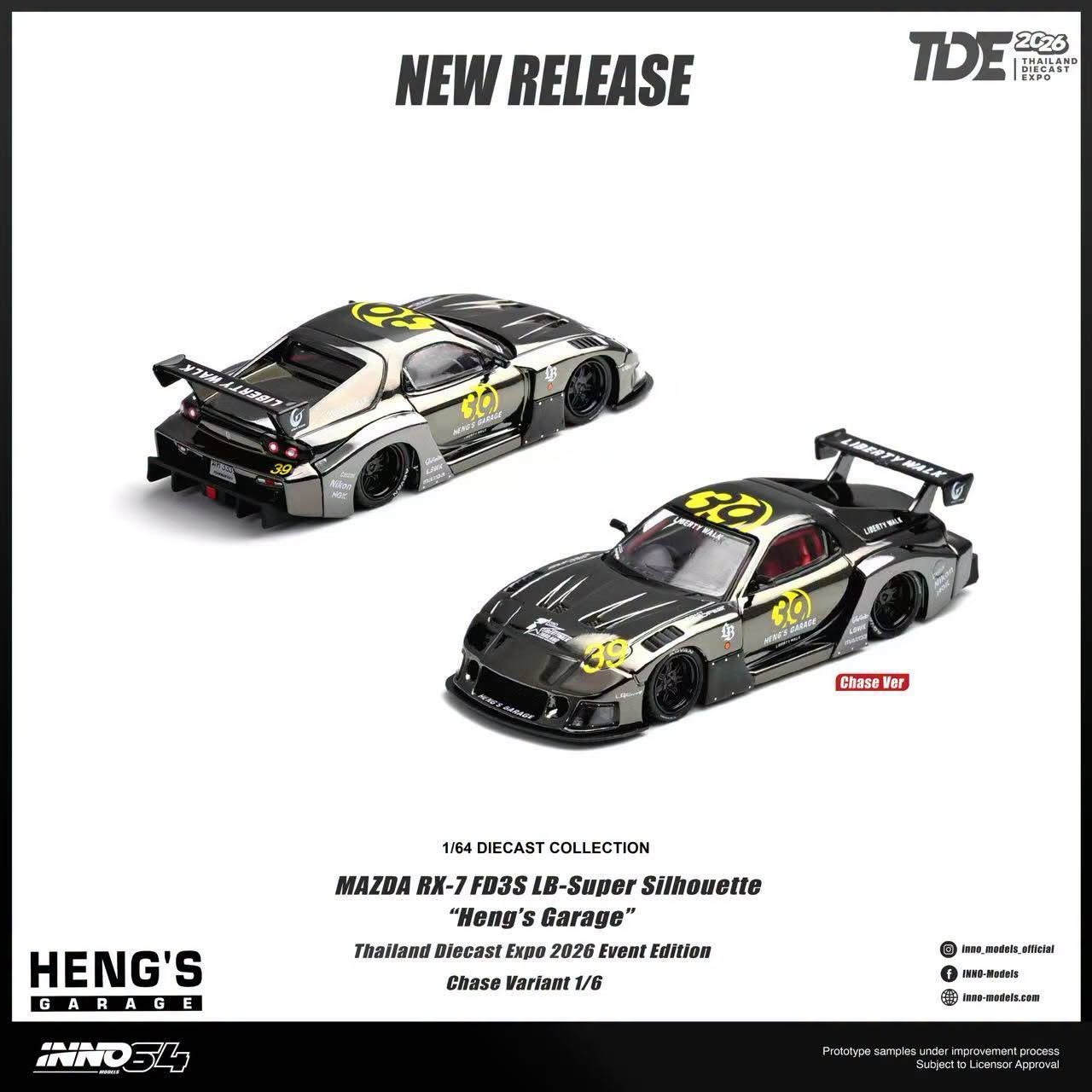 [INNO64] Mazda RX-7 (FD3S) LB-Super Silhouette “Heng’s Garage” [Thailand Diecast Expo 2026 Event Edition]