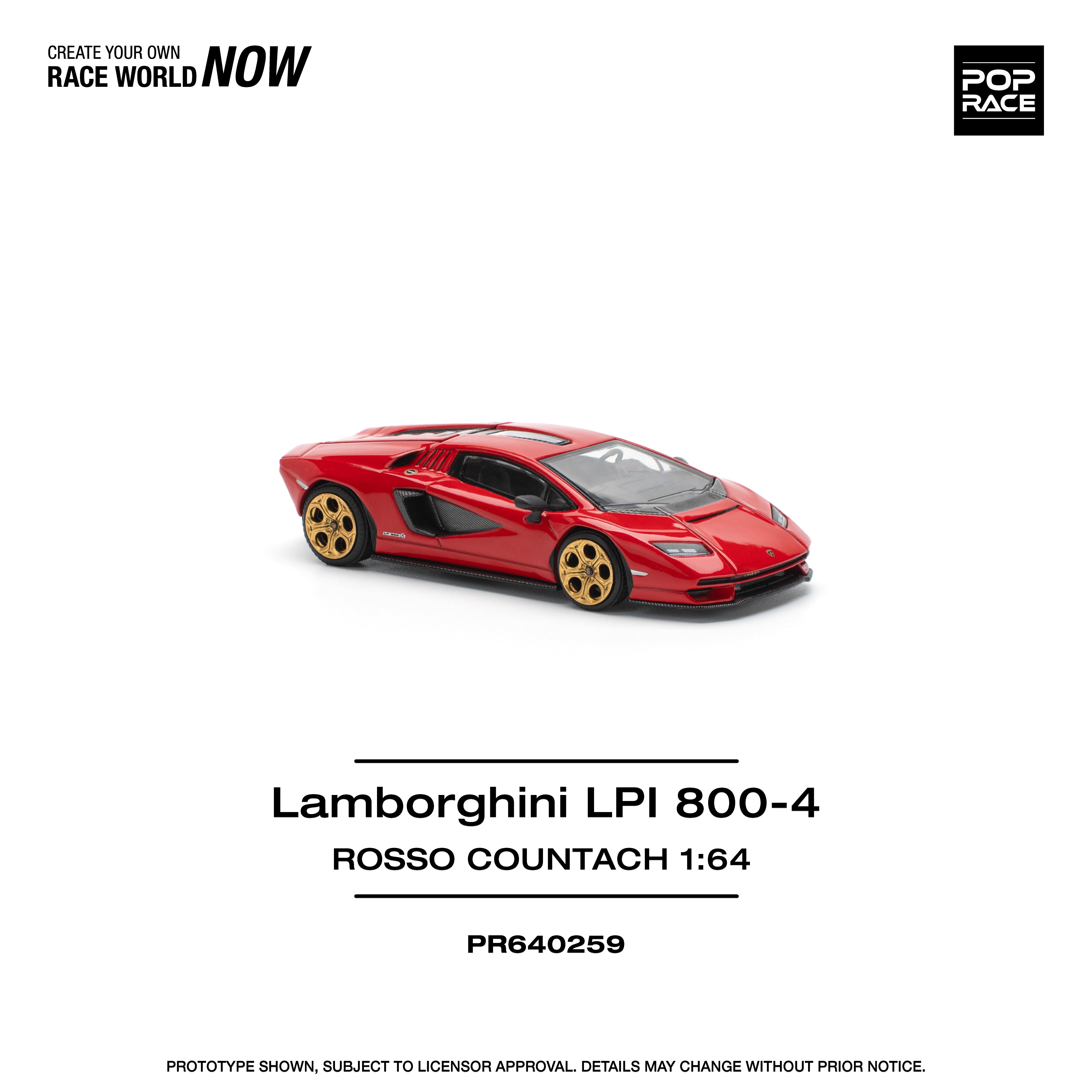 [POP RACE] 1:64 Lamborghini Countach LPI-800 - Rosso