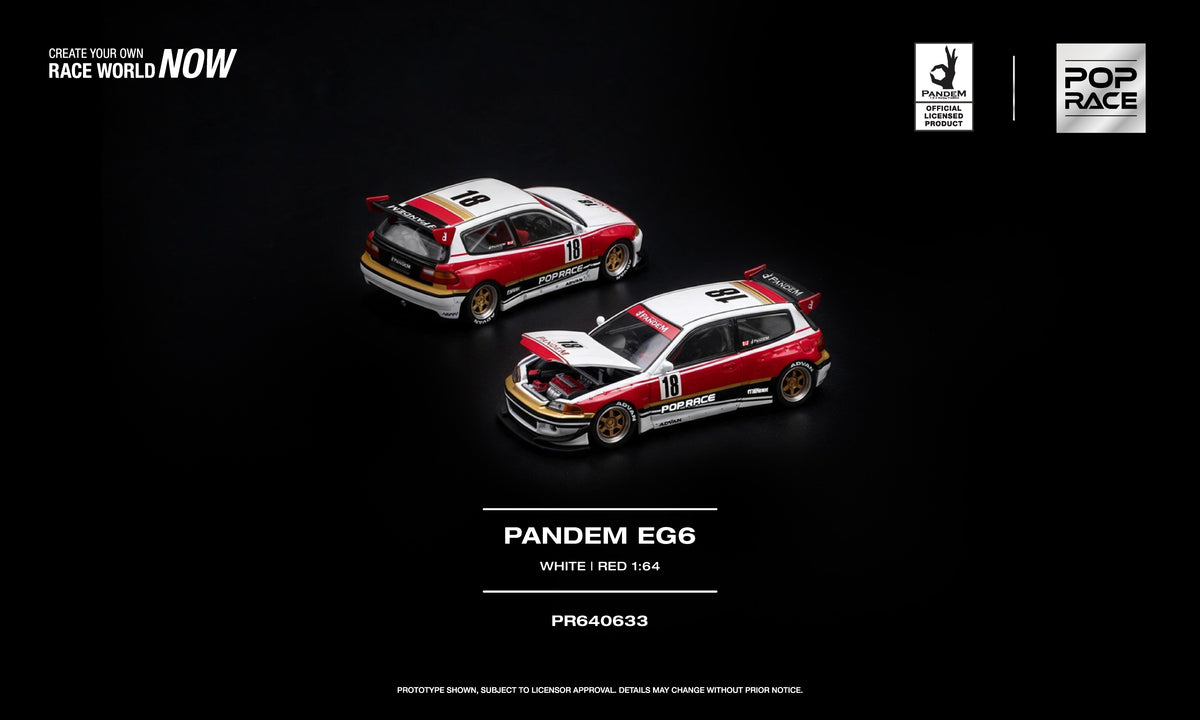 [POP RACE] 1:64 Pandem EG6 White Red