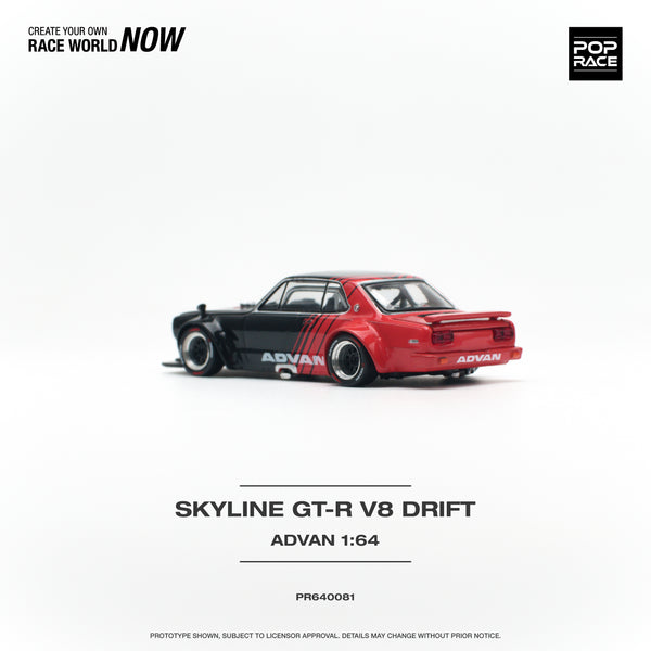 Pop Race 1/64 Skyline GT-R V8 Drift (Hakosuka) - ADVAN