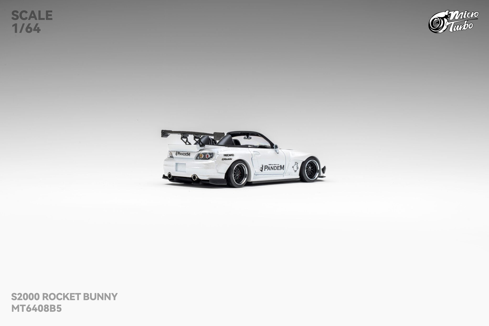[MICRO TURBO] 1:64 S2000 Rocket Bunny Metallic White - Toy Space Diecast Online Store Singapore