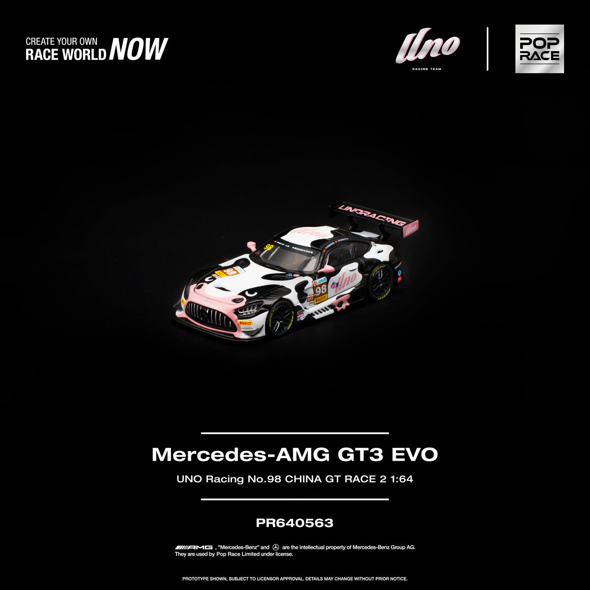 [POP RACE] 1:64 Mercedes-Amg GT3 Evo Uno Racing NO.98 China GT Race 2 "Momo"