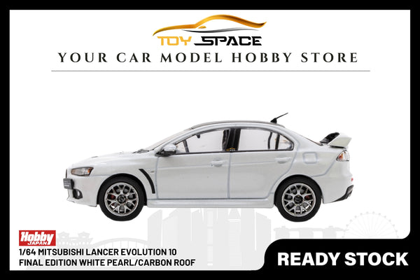 [HOBBY JAPAN] 1/64 Mitsubishi Lancer Evolution 10 Final Edition White Pearl/Carbon Roof