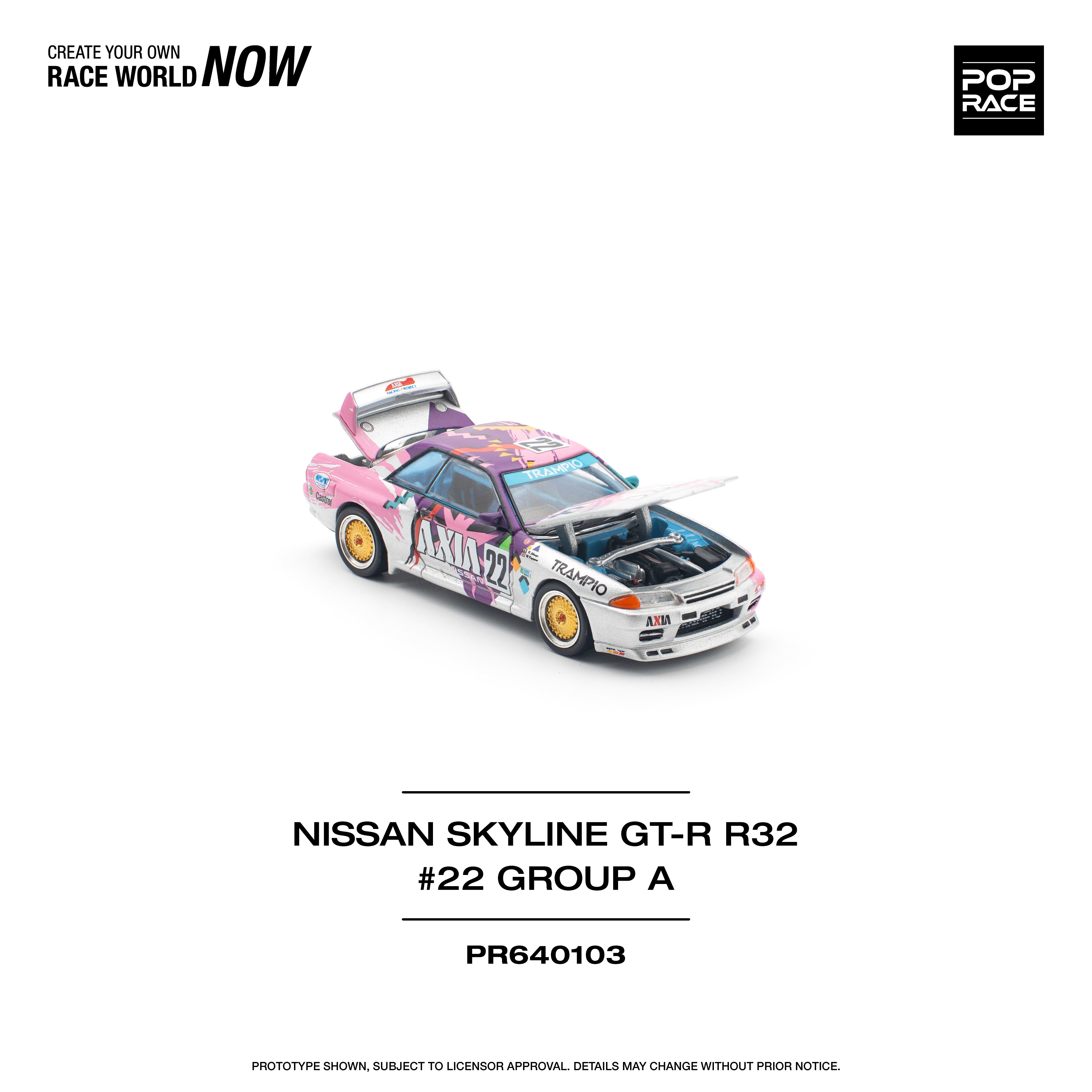 [POP RACE] 1:64 Nissan Skyline GT-R R32 #22 Axia Group A